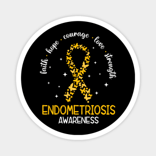 Endometriosis Awareness Proud Endometriosis Warrior, Yellow Ribbon Magnet